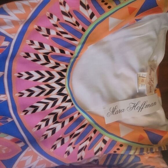 NWT Mara Hoffman Long Maxi Dress Boho Aztec Feather Sexy Jersey Bodycon Fitted - Picture 5 of 5